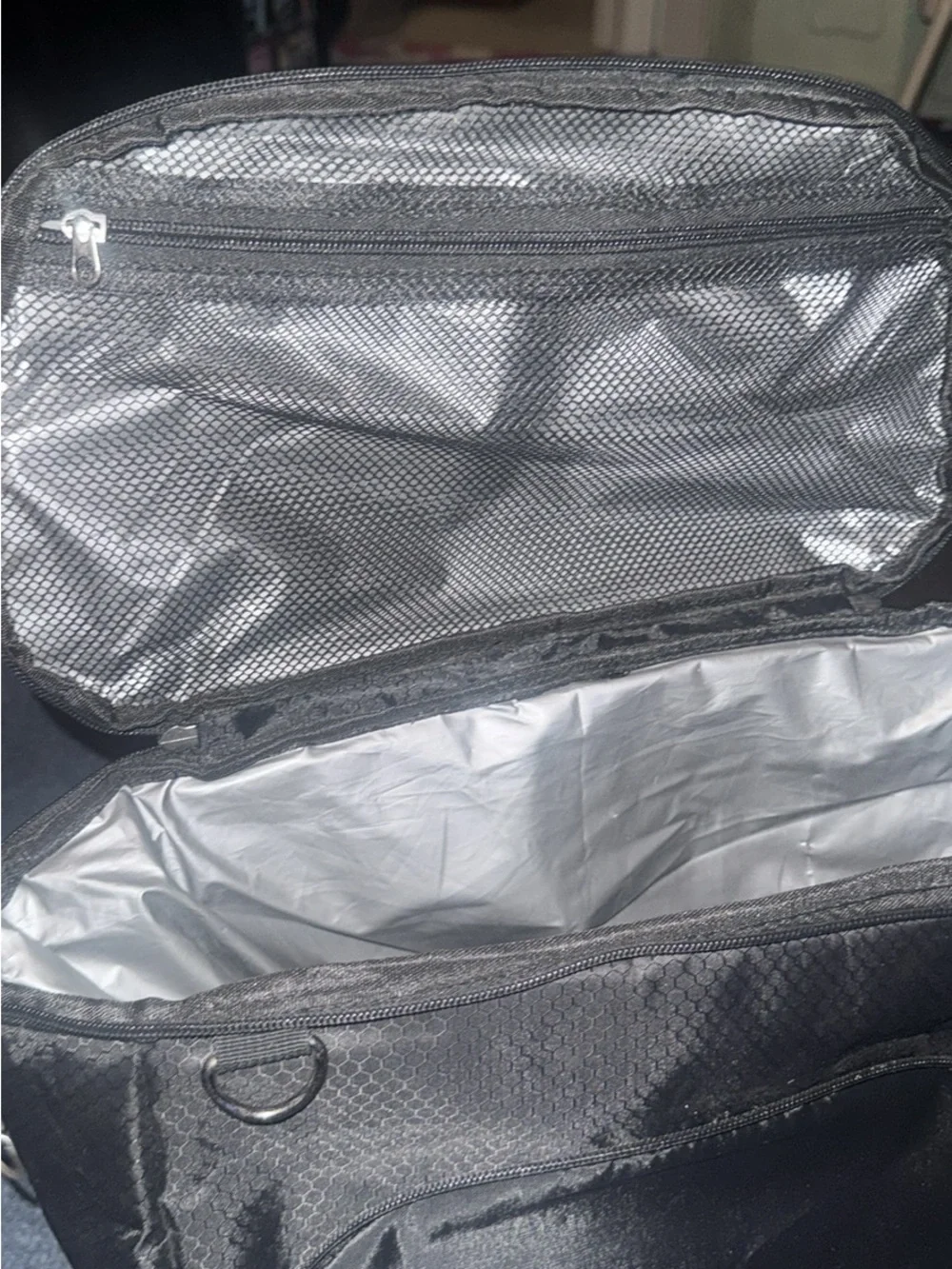 Reflective Black Backpack with Front Bungee